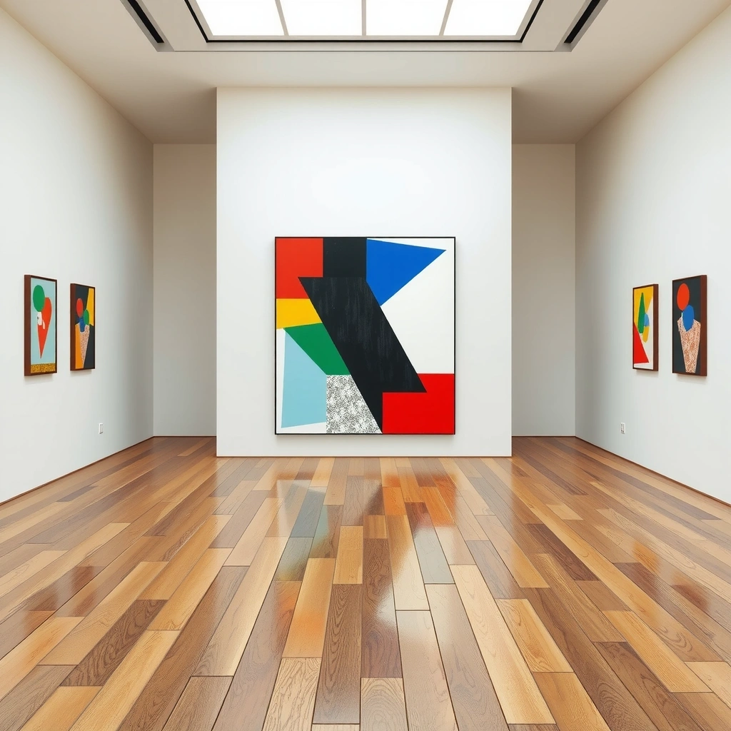 Installazione d'arte moderna in una galleria