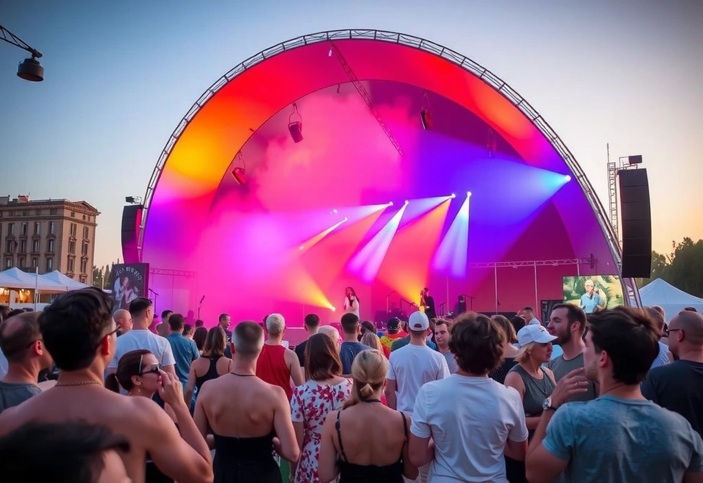 Scena di un festival musicale estivo in Italia