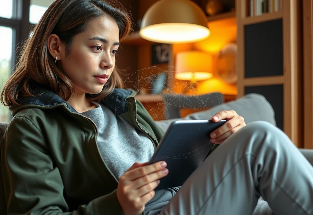 Persona che legge notizie su tablet